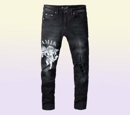 Men039s Jeans Amri Zerrissene Hosen Mode Hip Hop Kleidung Version Herbst Winter High Street Trendy Amor Gedruckt Buchstaben Große S6518629