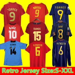 finale 2010 Spagna maglie da calcio retrò 1996 1994 RAUL XAVI Hierro Guardiola ALONSO PUYOL PIQUE David Villa TORRES Iniesta 2008 2012 RAMOS Esp