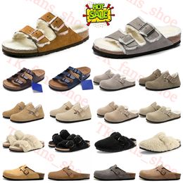 Birkinstocks Luxury Slippers Fur Slides Casual shoes shearling suede Bostons Clogs Sandals trainers Loafers Arizonas flip flops buckle slippers Soft Footbed 36-45