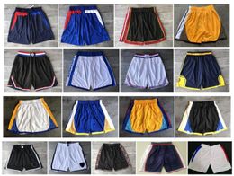 Top Quality 2019 Team Basketball Shorts Men Shorts de basket Sport Shorts College Pants White Blue Red Purple Yellow Black9685454