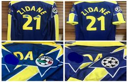 ju 9798 vintage classic Away Shirt Jersey Long Short Sleeves Del Piero Zidane Custom Name Number Patches Sponsor8100939