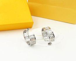Silver Hoop Earings For Women Men Designers Earrings Letters Studs Fashion Jewellery Luxurys Dimond F Earring Hoops Boucles Necklace6804058