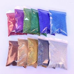 Nail Glitter 10g/Bag Laser Iridescent Art Ultra-thin Shimmer Dust Gold Silver Chrome Pigment Sparkly Powder Manicure Decoration