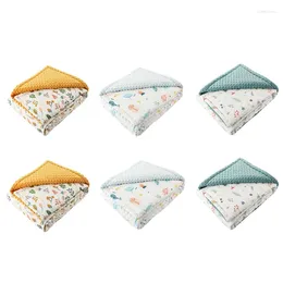 Blankets 110x75cm Baby Blanket Warm Swaddling Wrap Winter Autumn Born Quilt Toddler With Dotted Backing Floral Printed Nap Infant