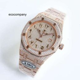 Aps Womens luxury diamondencrusted watch designer full diamond watch ice out men watch ap menwatch RI7F auto mechanical movement uhr crown bust down montre royal re T