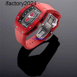 Jf RichdsMers Watch Factory Superclone Luxury Watches Wristwatches RM07-01 Red TPT Quartz Carbon Skeleton Dial 45 mm HBLA