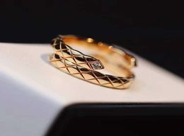 V gold luxury quality punk ring with diamond and rhombus design in two Colours plated for women wedding Jewellery gift have stamp PS45758227