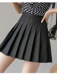 Skirts Y2k Mini Skirt Korean Style High Waist Pleated Fashion Gyaru A Line 2024 Women Chic And Elegant School Uniform