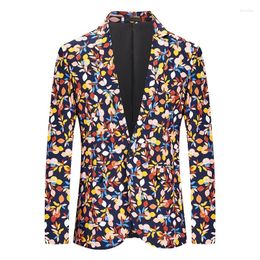 Men's Suits 2024 Single Piece Casual Suit Flower Trend Personalized Small Men