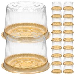 Take Out Containers 50 Pcs Round Cake Boxes Cupcake Holder Packing Carrier Bread Clear Plastic With Lids