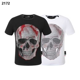 PLEIN BEAR T SHIRT Mens Designer Tshirts Brand Clothing Rhinestone PP Skulls Men T-SHIRT ROUND NECK SS SKULL Hip Hop Tshirt Top Tees 16814