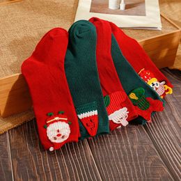 3 Pairs/lot Christmas Cartoon Baby Stockings Cute Cotton Soft Solid Colour Children's Mid-tube Knee Socks born Leg Warmers 240111