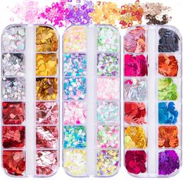 Nail Art Decorations 12 Grid Ultra Thin Laser Glitter Powder Mixed Packaging DIY Decoration Manicure Products Tips 3D