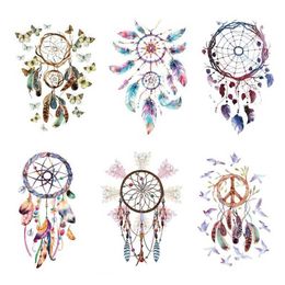 Dream Catcher Tattoo Sticker Set Coloured Feather Water Transfer Waterproof Girl Simulation Arm