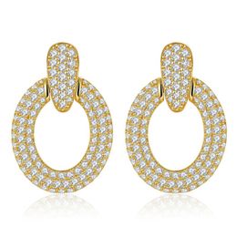 Charming Women Diamond Earrings for Party Wedding 925 Sterling Silver Full Bling Moissanite Earrings Studs Nice Gift