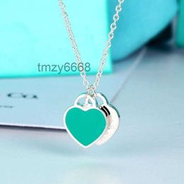 Jewelry Necklace s Sier t Enamel Love Simple Advanced Feeling Pendant Collar Chain Gift for Girlfriend MCRH