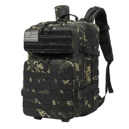 50L Large Capacity Men Army Military Tactical Backpack Softback Outdoor Waterproof Camouflage Bug Hiking Camping Hunting Bags 240111