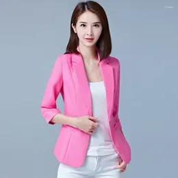 Women's Suits Women Blazers Spring Summer Clothes Pink One Button Casual Short Jacket Ladies Office Suit Outerwear Female Tops S-5XL