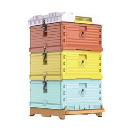 3 Layers Insulation Plastic Beehive, Super Solid Langstroth Beehive 10 Frames Plastic Beehives Top Bee Feeder