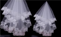 Spring New Style One Layer WhiteIvory Bridal Veils Length 180cm Width 150cm With No Comb Accessories Wedding Veil9059469