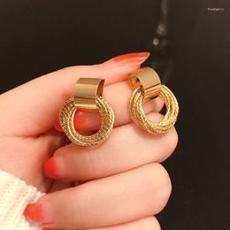 Party Favour Retro Metal Gold Colour Multiple Small Circle Stud Earrings For Women Korean Jewellery Fashion Wedding Gift