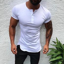 Men's T Shirts Replacement Brand Shirt Short Sleeve Summer Vest Mens Plain Pullover Button Slim Fit Tops Breathable