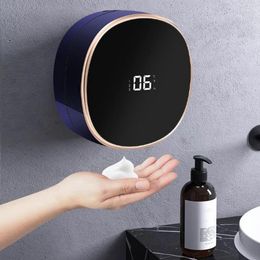 Liquid Soap Dispenser 1 PCS Wall Mount Dispensers Automatic Foam LED Temperature Display Touchless Machine