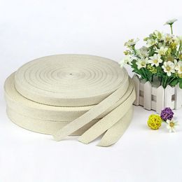 50 Yards/Roll Beige 100% Cotton Webbing 1.5mm Thick 20mm 25mm 38mm Canvas Ribbon Belt Knapsack Strapping Sewing Bag Accessories 240111