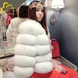 FANPUGUIZHEN Women Coats Autumn Winter Fashion Pink Faux Fur Coat Elegant Thick Warm Outerwear Fake Fur Woman Jackets 240112