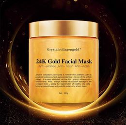 Crystal Collagen Gold Woman039s Facial Face Mask 24K Gold Collagen Peel Off Facial Mask Face Skin Moisturizing Firming 250g3749590