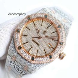Aps Womens luxury diamondencrusted watch designer full diamond watch ice out men watch ap menwatch YKTT auto mechanical movement uhr crown bust down montre royal re 1