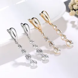 Dangle Earrings HUAMI Long Round Snowflake Drop Plated 18K Gold Silver Ins Accessories Wholesale Price Joyeria Fina