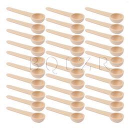 Spoons BQLZR 30x Small Natural Wooden Cooking 7.5x2.4cm Coffee Salt Tea