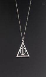 SG Movie HP Deathly Hallows Wizard Necklace Can Be Rotated Gregory039s Fiduciary Triangle Men Lady Necklaces Pendants15839826