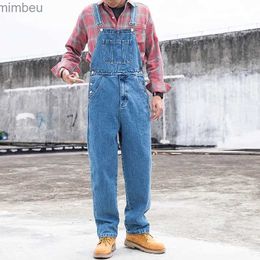 Men's Jeans Bib Overalls For Man Suspender Pants Men's Jeans Jumpsuits High Street Distressed 2020 Fashion Denim Male Plus Size S-3XLL240112