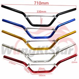 7/8" 22MM Aluminium Motorcycle Handlebar 710mm Handlebars For Motorcross Motorbike XR50 CRF50 CG125 KX65 KLX110 50CC-250CC Scooter Buggy Go Kart Quad Dirt Pit Pro Bike