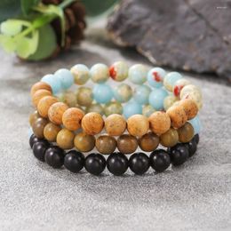 Charm Bracelets Fashionable Handmade Elastic Adjustable Bracelet For Women Men Natural Stone Beaded Friend Couple Valentine's Day Gift