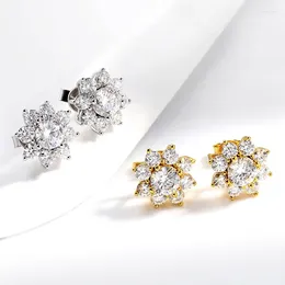 Stud Earrings DRring 2.8cttw D Colour Moissanite Diamond Earring For Women Luxury Sunflower Girls Silver 925 With Certificate