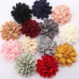 Hair Accessories 10PCS 6.2CM 2.4" Chic Small Polyester Fabric Flowers For Head Artificial Rose Flower Boutique Wedding