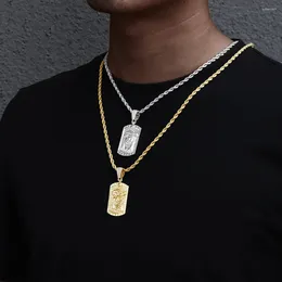 Pendant Necklaces Classic Jesus Head With 4mm Wide Rope Chain For Hip Hop Personalised Jewellery Women Men