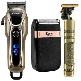 Professional Barber Hair Clipper Rechargeable Electric Finish Cutting Machine Beard Trimmer Shaver Cordless Corded 240111