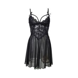 Sexy Lingerie for Woman Transparent Porno Teddy Costumes Babydoll Lace Dress Plus Size Underwear Crotchless Sleepwear