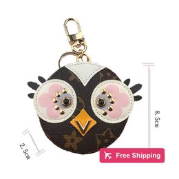 Key Rings Cute Owl Keychains Designer Animal Fur Chick Car Keyring Chain Charms Leather Coin Cards Keys Holder Purse Zipper Pocket Bag Pendant No Box CAWR