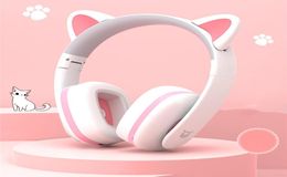 Cosplay Cat Ear Collectable Young People Kids Children039s headsets Gaming Headphone Foldable Glowing Cute Over on Ear Earphone4321786