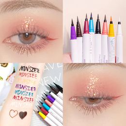 MINSHZEE Eyeliner Pen Is Very Fine Waterproof Durable Brown White Color Liquid Makeup 240111