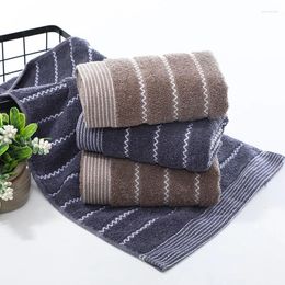 Towel 1PC Cotton Soft Absorbent Quick-Dry Thickened Microfiber Fabric Bathroom Face Hand Hair Stripe