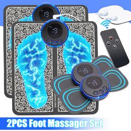 Electric EMS Foot Massager Pad Feet Acupoints Muscle Stimulation Improve Blood Circulation Relief Pain Relax Massage Mashine 240111