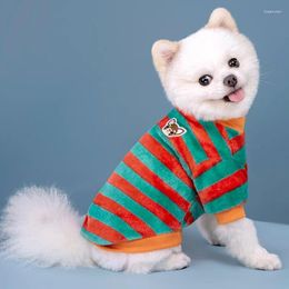 Dog Apparel Soft Fleece Pet Clothes For Small Medium Dogs Cats Cute Warm Winter Stripe Coat Chihuahua Puppy Cat Costume Wholesale