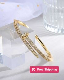 Bangle Donia Jewellery luxury bangle nail bracelet exaggerated titanium steel micro-inlaid zircon gift from European and American fashion designers gift AAA 3Y71