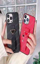 Luxury Triangle Strap Band Phone Cases for iPhone 14 14pro 14plus 13 13pro 12 Pro Max 11 Leather Back Cover Retro Skin Case iPhone6805640